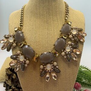The Limited Gold and Taupe Statement Necklace Art Deco